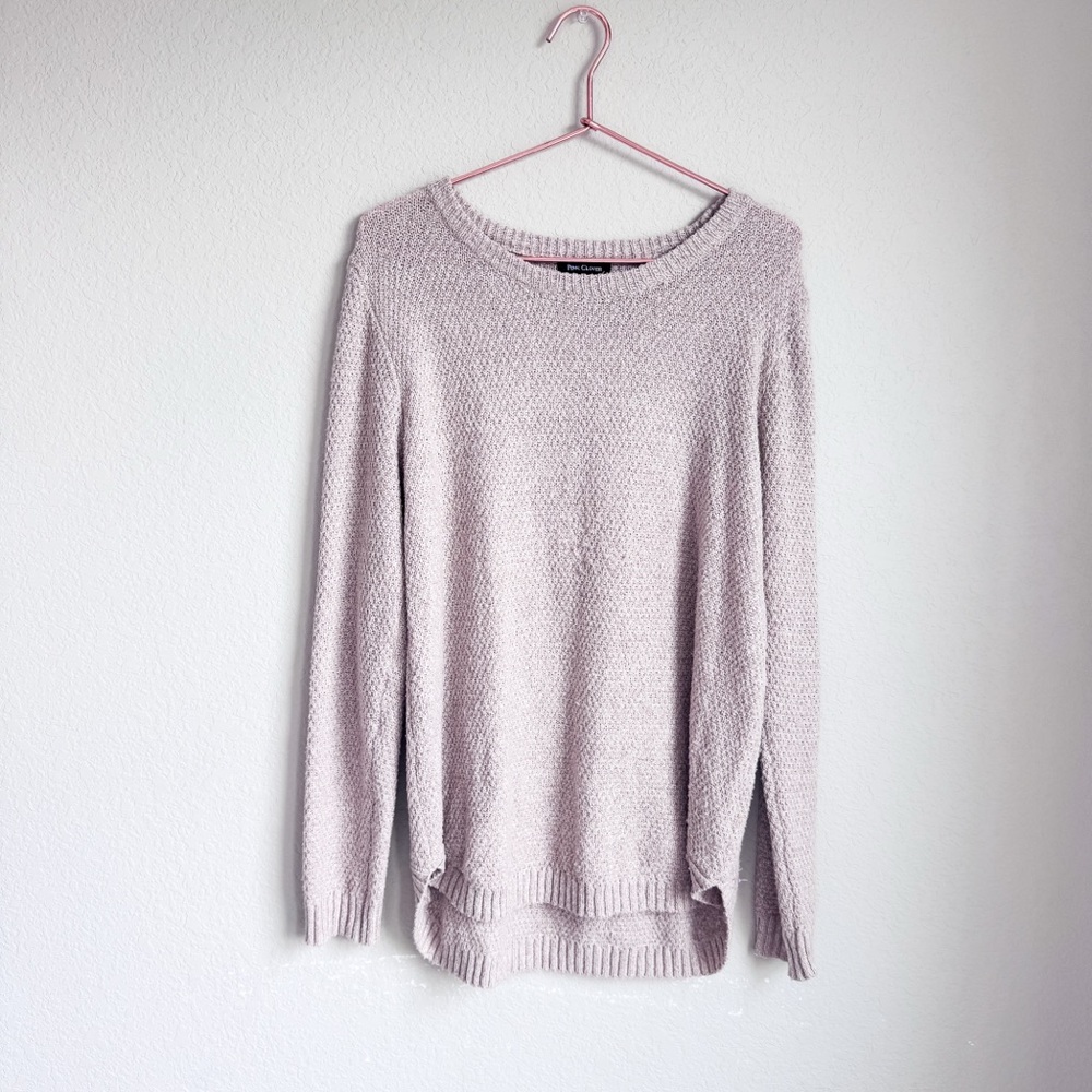 Pink Clover | Beige Knit Crewneck Sweater | Size L